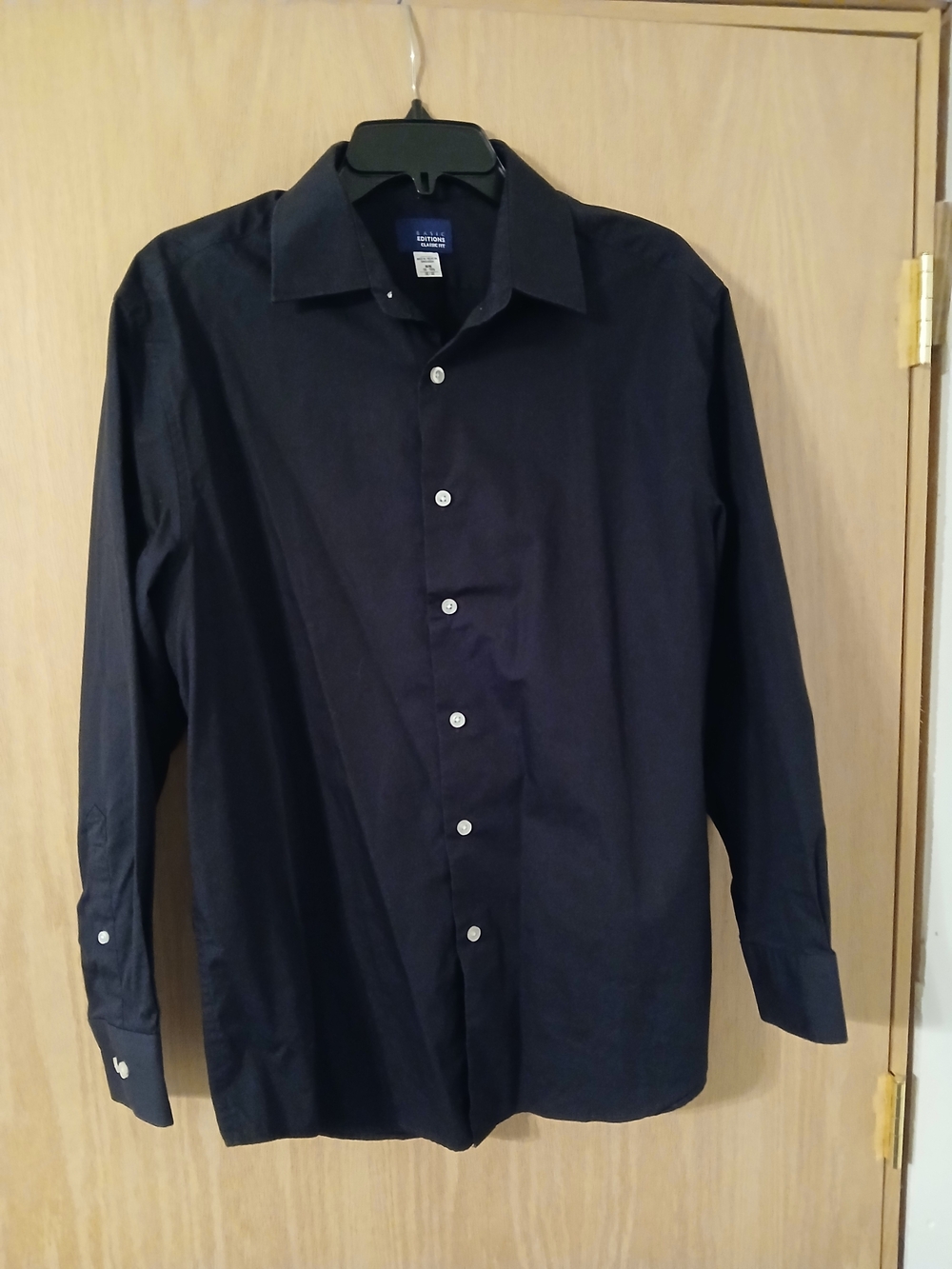 Basic Editions Men's Black Long Sleeve Dress Shirt